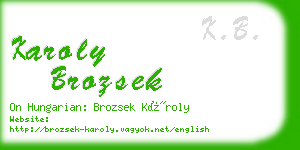 karoly brozsek business card